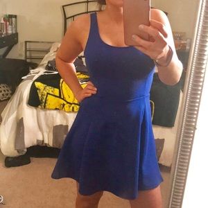 Blue fit & flare dress